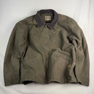 Northeast Outfitters Workwear Canvas Jacket Fleece Lined Olive Green Mens XL
